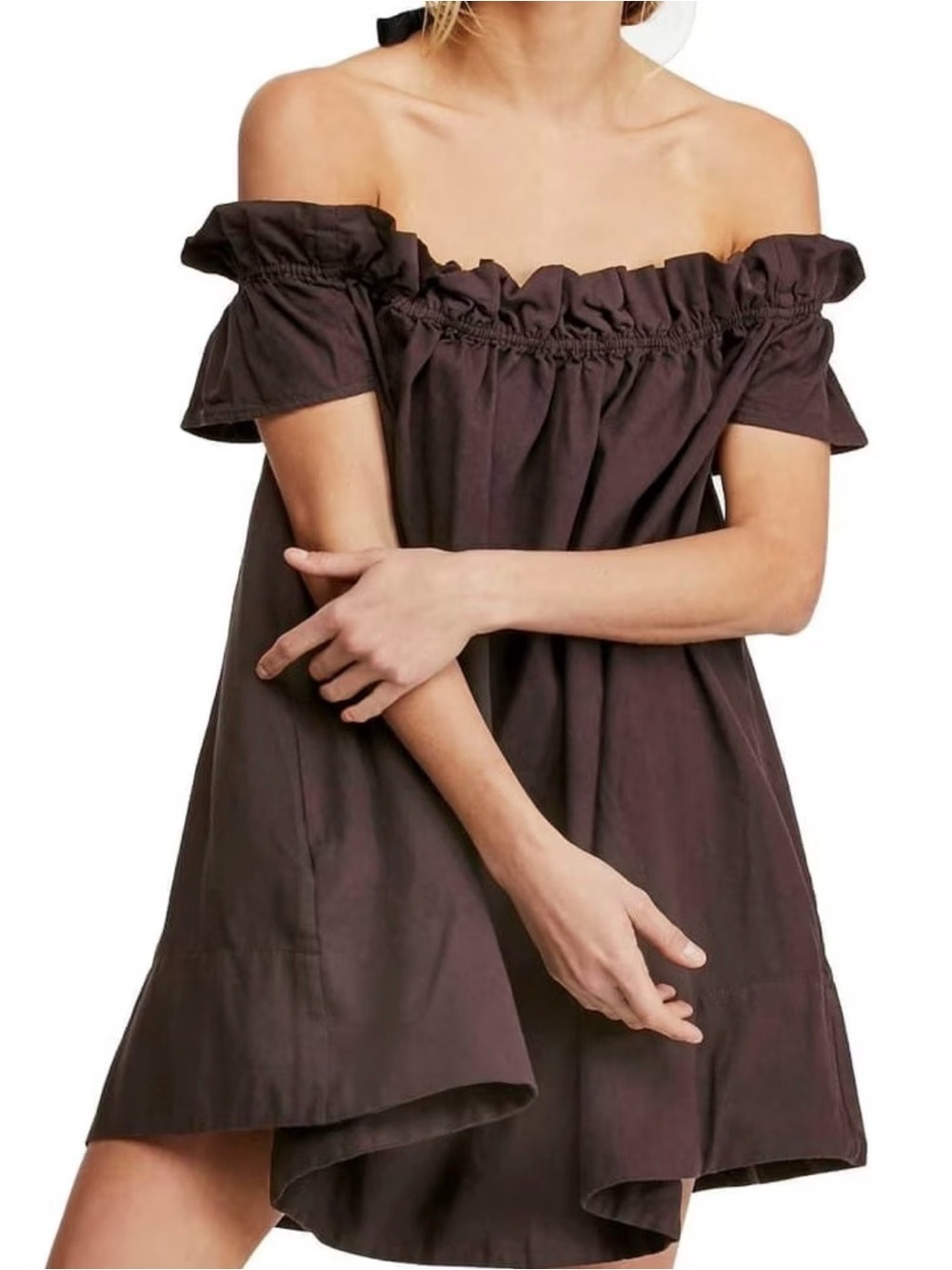Free People Sophie Dress Night Bloom Purple Off The Shoulder Mini Boho